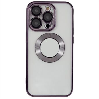 Til iPhone 12 Pro Max 6,7 tommer all-round linsebeskyttelse Klart etui CD-tekstur Ring huldesign Galvaniseringskanter Blødt TPU-telefoncover