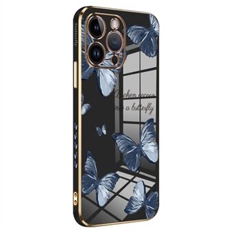 RZANTS Butterfly Pattern Phone Case til iPhone 12 Pro Max 6,7 tommer, galvanisk Edge TPU smartphone cover