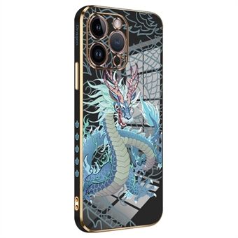 RZANTS til iPhone 12 Pro Max 6,7 tommer fleksibel TPU-telefoncover Chinese Dragon Pattern Elektropletteringsbeskyttelsescover