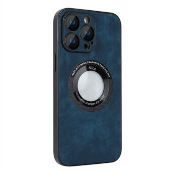 Til iPhone 12 Pro Max Magnetisk telefoncover PU-læder+PC+TPU Skin-touch-cover med linsebeskytter