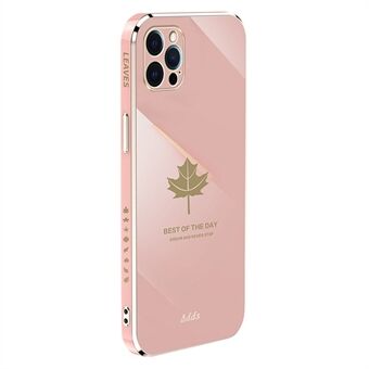Anti-drop telefoncover til iPhone 12 Pro Max 6,7 tommer galvaniseret Maple Leaf Straight Edge TPU cover