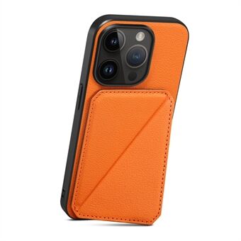 Kickstand Phone Case til iPhone 12 Pro Max 6,7 tommer Calf Texture PU+PC+TPU Telefonskal med kortplads