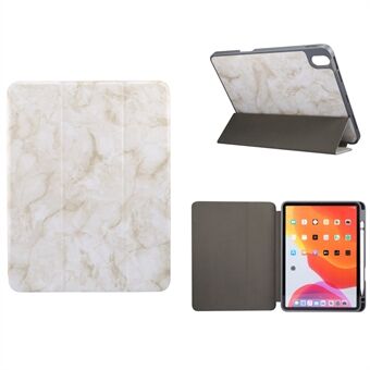 Marmor tekstur Tri-fold Stand PU læder + TPU taske med pen slot til iPad Air (2020)