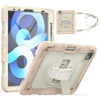 Kickstand håndledsrem TPU+Silicone Hybrid Case Tablet Cover+PET film med skulderrem til iPad Air (2020)/ Pro  (2020)