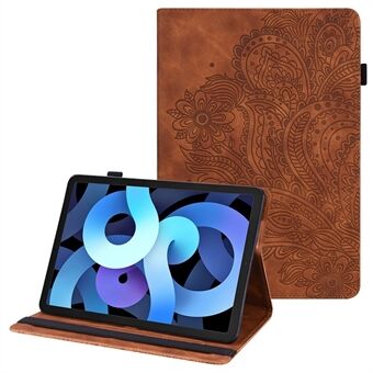 Blomstermønster læder-tabletstativ-cover med automatisk vækning/ Stand og kortholder til iPad Air (2020)