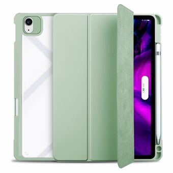 Tri-fold Stand Magnetisk, aftageligt faldsikkert anti-chok PU lædercover Akryl + TPU Flip Tablet Cover med Auto Sleep/Wake til iPad Air (2020)