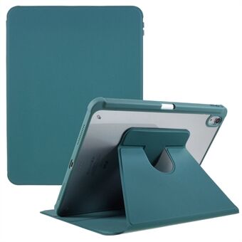 Til iPad Air (2020) / (2022) Stødsikker tablettaske med roterende støtteben PU-læder + TPU + akrylbeskyttelsescover - midnatsgrøn