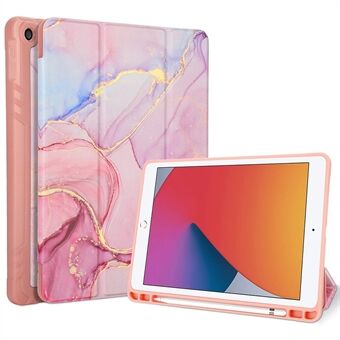 Til iPad 10.2 (2019)/(2020) Marmormønster Tri-fold Stand PU læder tablettaske med Auto Wake/Sleep og Pen Slot
