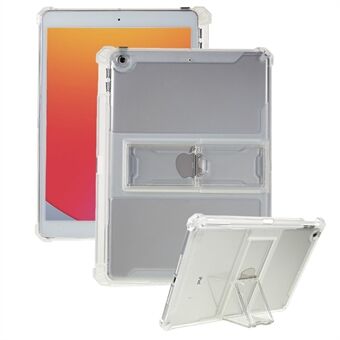 Til iPad 10.2 (2021) / (2019) / (2020) Tablet TPU-etui Kickstand Stødsikkert beskyttende gennemsigtigt tabletcover