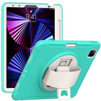 Håndrem Design PC + TPU Anti-fald Tablet Beskyttende Case Cover med Rotary Kickstand til iPad Pro  (2021)/(2020)/(2018)/iPad Air (2020)