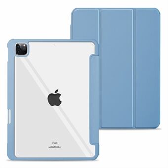 Trifold Stand Tablet Case til iPad Pro  (2021), PU-læder + akryl + TPU Auto Wake/Sleep Smart Cover