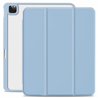 Magnetisk, aftageligt, faldsikkert anti-ridse Tri-fold Stand PU lædercover Akryl + TPU Flip Tablet Cover med Auto Sleep/Wake til iPad Pro  (2021)