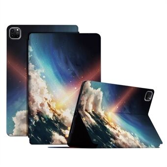 For Apple iPad Pro  (2018)/(2020)/(2021) Starry Sky Pattern Printing Precise Cutout Auto Wake/Sleep PU Leather + TPU Stand Tablet Cover Protector