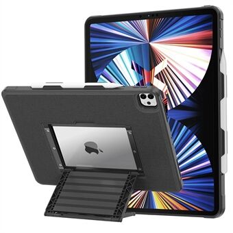 Til iPad Pro  (2021)/(2020)/(2018) Multi-angle Kickstand Tablet Case TPU + PC stødsikkert cover med penneholder