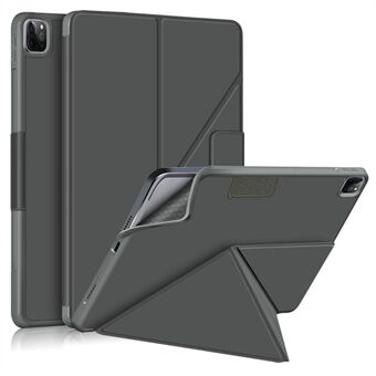 Ensfarvet klud Origami Stand Design Smart Tablet Case til iPad Pro  (2021)/(2020)/(2018)