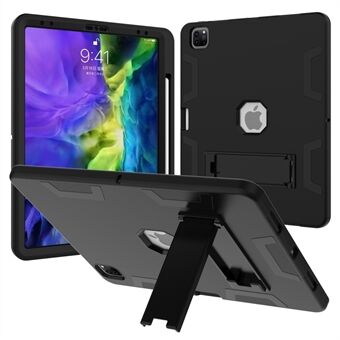 Tablet etui til iPad Pro 12.9 (2022) / (2021) / (2020) / (2018), Silikone + PC Kickstand Beskyttende Tablet Cover