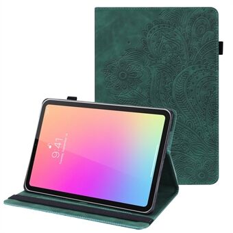 Præget blomst Stilfuld fuld beskyttelse Auto Wake and Sleep Stand Design Læder Tablet Cover med kortpladser til Apple iPad mini 6 (2021)