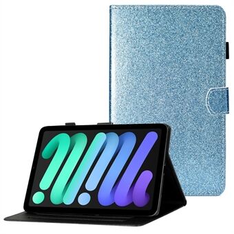 Glitrende Powder Card Slots Stand PU Læder + TPU Shell til iPad mini (2021) / iPad mini 6