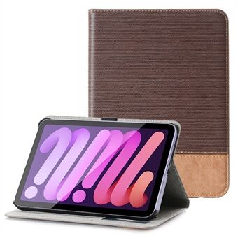 Fuld beskyttelse Cross Texture Splejsningsfarve PU-læder Smart Wallet Tablet Stand Case til iPad mini (2021)