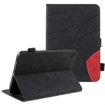 Dobbeltfarvet splejsning Fuld beskyttelse Stødsikker kortholder PU læder tablettaske Stand Shell Protector til iPad mini (2021)