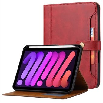 Multiple Card Slots Design Auto Wake/Sleep PU læder tablettaske med Stand og pung til iPad mini (2021)