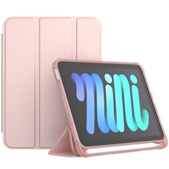 Tri-fold Stand Auto Wake/Sleep PU læder tabletcover med kuglepen til iPad mini (2021)