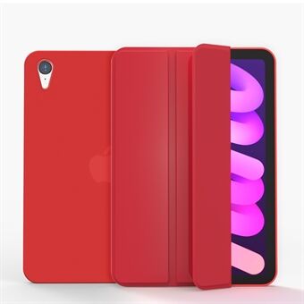 Tri-fold Stand Design Drop-resistent PU-lædercover Indvendig TPU tablet-etui Shell til iPad mini (2021)