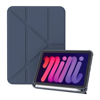 Auto Wake/Sleep Origami Stand PU Læder Beskyttende Tablet Case Cover til iPad mini (2021)