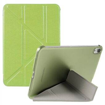 Silk Texture Origami Stand PU Læder Cover + Hard PC Bagpanel Tablet Cover Cover til iPad mini (2021)