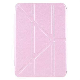 Silk Texture Origami Stand PU Læder Cover + Hard PC Bagpanel Tablet Cover Cover til iPad mini (2021)