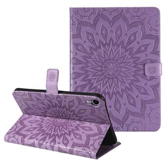Solsikkepræget magnetisk lås Folio Flip Wallet Stand Design Læder Tablet Case Cover til iPad mini (2021)