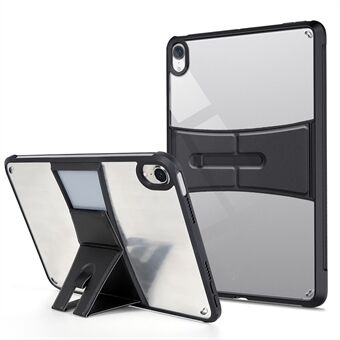For iPad mini (2021) Kickstand Tablet Case Acrylic Back + TPU Frame Anti-drop Transparent Cover