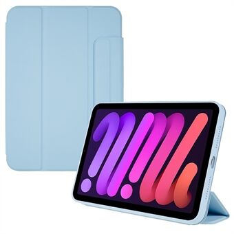 Magnetic Absorption Leather Tablet Case for iPad mini (2021), Trifold Stand Detachable TPU + Acrylic Inner Protective Cover