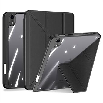 DUX DUCIS Magi beskyttende etui til iPad mini (2021) Aftageligt 2-i-1 læder+PC+TPU Auto Wake/ Sleep funktion tabletcover med V-fold Stand
