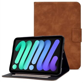 Til iPad mini (2021) Drop-sikkert tablet-etui Kohud Tekstur Ensfarvet Ridsefast cover med Stand