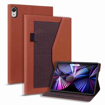 Til iPad mini (2021) Fuld beskyttelse Tablet-etui Business Style Splejsning PU-læder Stand Kortholder Cover med Pen Loop Holder