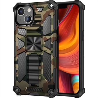 Camouflage Design Velbeskyttet anti-fald telefonskal til iPhone 13 