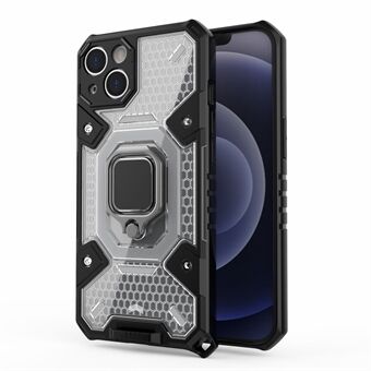 Drop-resistent PC+TPU Hybrid Case Magnetisk Ring Kickstand Cover til iPhone 13 