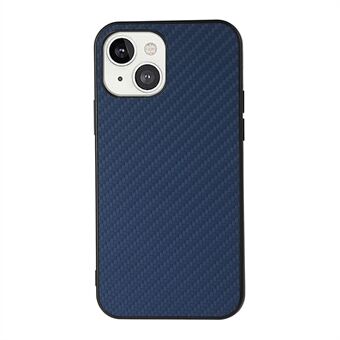 Velbeskyttet Carbon Fiber Texture Læder Telefon Bagcover til iPhone 13 