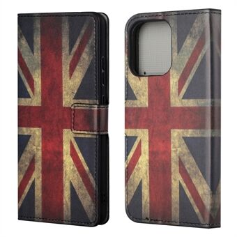Beskyttende mønsterudskrivning i hele kroppen PU-læderpung Magnetisk lukker Stødsikker Stand Funktion Flip Folio Cover Cover til iPhone 13 - British Flag