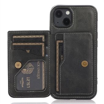 Stilfulde kortholdere PU-læder hybrid telefonskal [indbygget magnetisk metalplade] til iPhone 13 