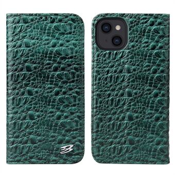 FIERRE SHANN Crocodile Texture Læder Telefon Cover Protector med Stand til iPhone 13 
