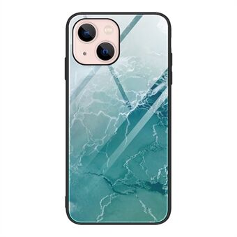 Marmormønster stødsikkert glas + TPU beskyttende telefoncover til iPhone 13 