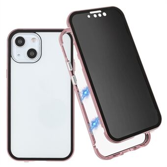 Privatlivsbeskyttet 35 graders anti-kig Kraftig magnetisk metalramme + dobbeltsidet telefonetui i hærdet glas til iPhone 13 