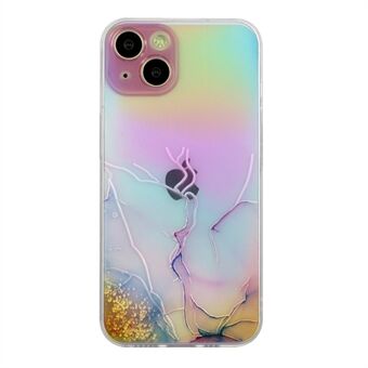 Aurora Shiny Colorful Laser Fuldt pakket frit snoet marmormønster fleksibelt TPU-cover til iPhone 13 
