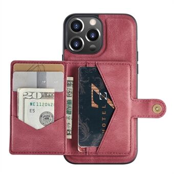 JEEHOOD Aftageligt 2-i-1 telefoncover Kickstand tegnebog Magnetisk design læderbelagt TPU telefoncover til iPhone 13 
