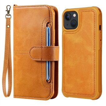 KT Leather Series-4 2-i-1 aftagelig Anti-Drop Multiple Card Slots Design Pung Knap Lukning PU Læder Telefon Taske til iPhone 13 6.1 tommer