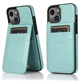 Kortholder Design PU læder + TPU ensfarvet velbeskyttet telefoncover Kickstand Cover til iPhone 13 