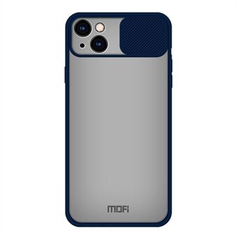 MOFI Shield Series glidende kameracover Design Anti-peep Gennemsigtig mat bagside PC+Silicone Telefoncover til iPhone 13 