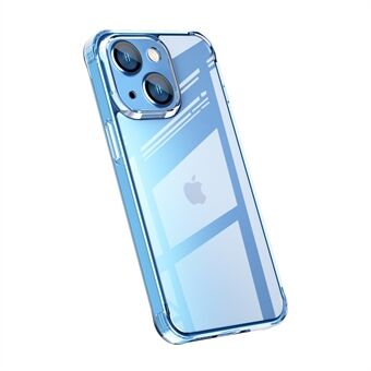 Til iPhone 13  stødsikker, slankt telefontaske Bagside af hærdet glas + fleksibelt blød TPU bumper beskyttelsescover